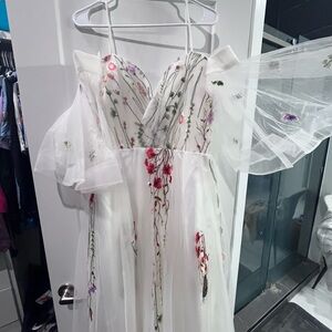 Floral Embroidered White Dress